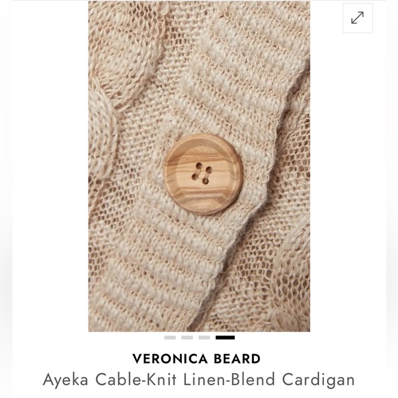 Veronica Beard Ayeka Beige Cable Knit Cardigan Size Small - Picture 11 of 15
